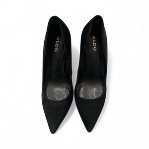 Aldo Women’s Lala Pump, Black Textured Heels